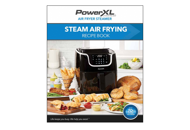 PowerXL Steamer Air Fryer 7 Quart Capacity, Vegetable Steamer and Air Fryer,  Black, 1700W 